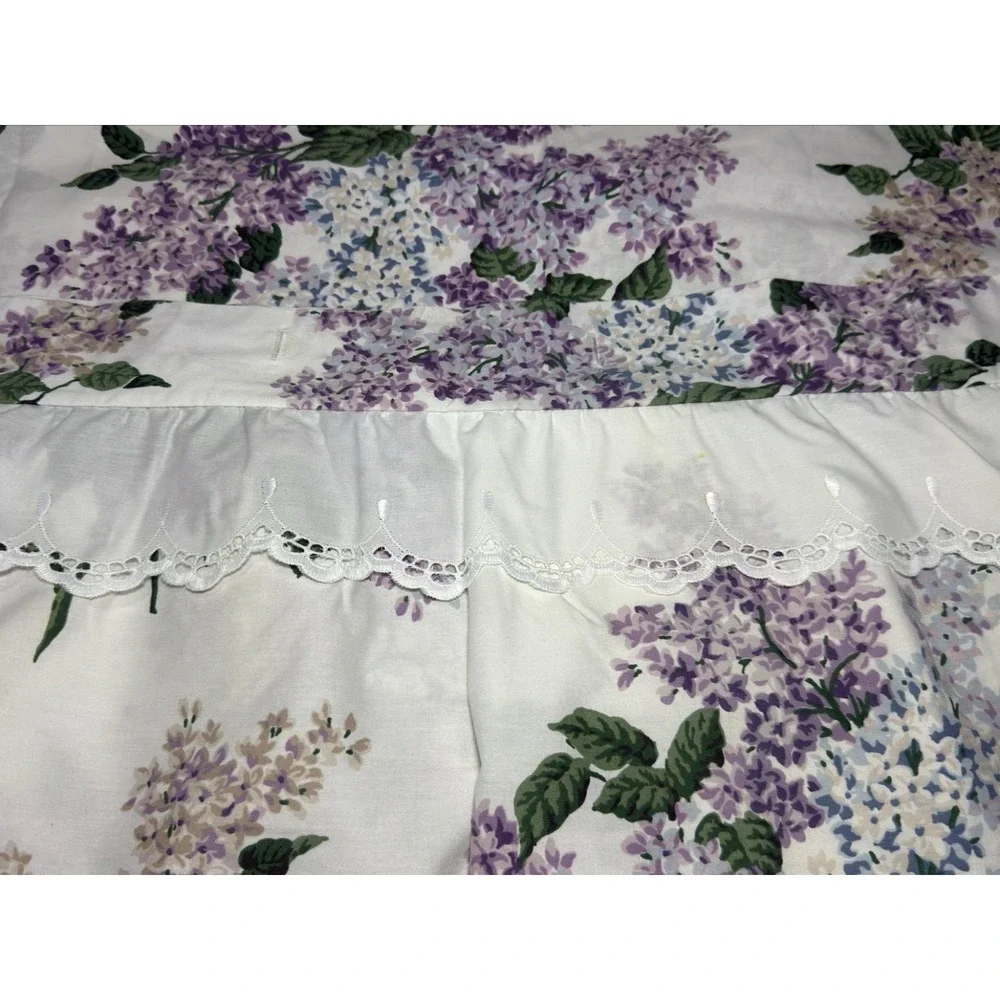 Waverly Fieldcrest Shower Curtain Spring Lilac Floral Cottage Shabby Chic Purple
